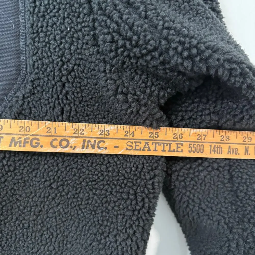 Duluth Trading Co‎ Men's Burly Sherpa Fleece Jacket Full Zip Black XL Thick Cozy